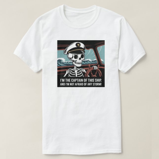 Skeleton Caption Shirt. Captain's Halloween shirt  (Design Front)