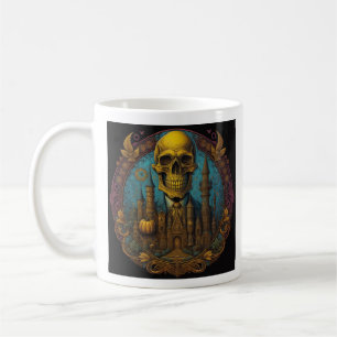 Skeleton Castle Halloween Coffee Mug