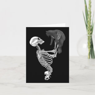 Skeleton Cat Art For Men Women Feline Costume Hall Card