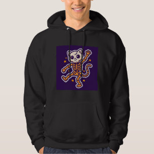 Skeleton Cat Dance Halloween Hoodie