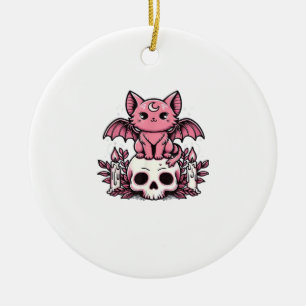 Skeleton Cat Halloween Essential T-Shirt Ceramic Ornament