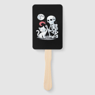 Skeleton Cat Halloween Funny Cute Spooky Essential Hand Fan