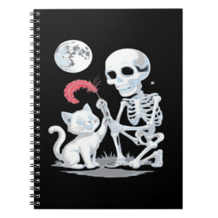 Skeleton Cat Halloween Funny Cute Spooky Essential Notebook