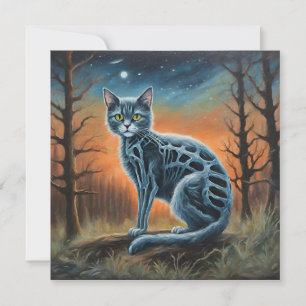 Skeleton Cat Invitation