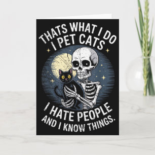 Skeleton Cat Kitten Lover Skull Kitty Pet Owner Card