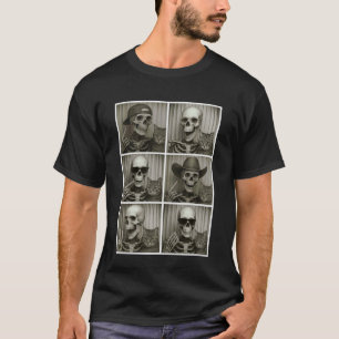 Skeleton Cat Photo Booth Funny Cool Photobooth Hal T-Shirt