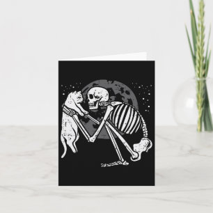 Skeleton Cat Skull Kitty Cute Goth Halloween Men W Card