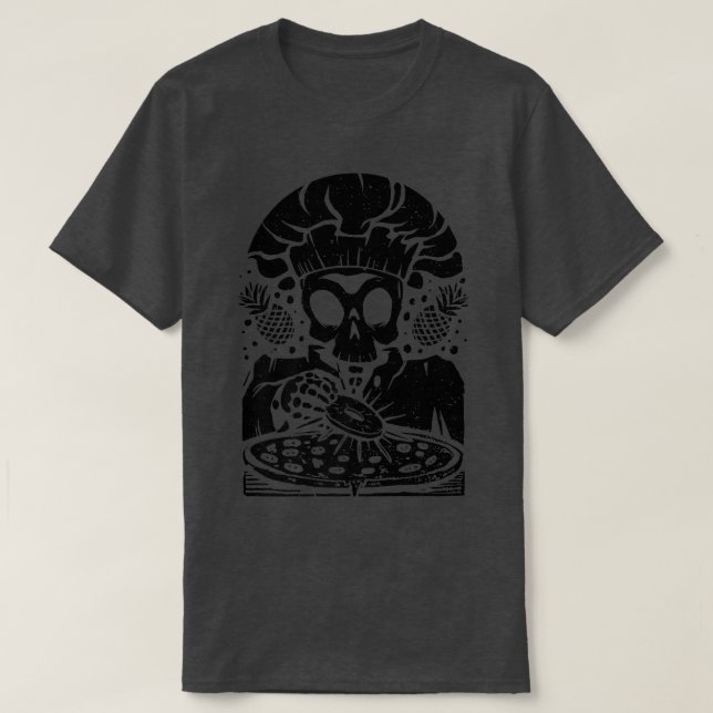 Skeleton Chef Pineapple Pizza  Pineapple Pizza Lov T-Shirt (Design Front)