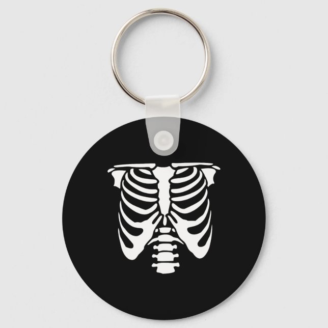 Skeleton Chest Rib Cage Bones Halloween X-ray  Keychain (Front)