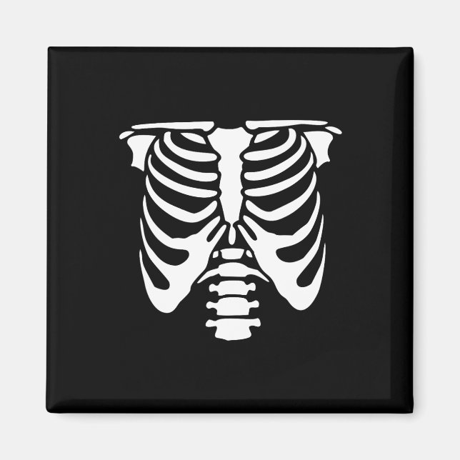 Skeleton Chest Rib Cage Bones Halloween X-ray  Magnet (Front)