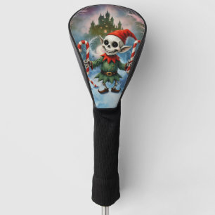 Skeleton Christmas Elf – Creepy Cute Dark Holiday Golf Head Cover