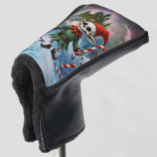 Skeleton Christmas Elf – Creepy Cute Dark Holiday  Golf Head Cover