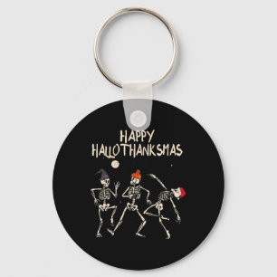 Skeleton Christmas Halloween Thanksgiving Fun Keychain
