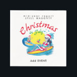 Skeleton Christmas in July Beach Surf Naughty Napkin<br><div class="desc">Choose this Skeleton Christmas in July Beach Surf Mid Year Report Still Naughty template and celebrate Christmas in July with family and friends.
Customize the design with your event details and order your Christmas in July invitations and party supplies now.</div>