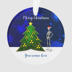Skeleton & ChristmasTree with Radiation Symbols  Ornament