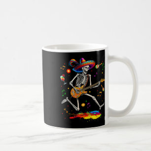 Skeleton Cinco De Mayo Mexican Men Electric Guitar Coffee Mug