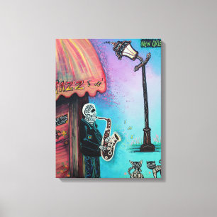 Skeleton Club Wrapped Canvas Print
