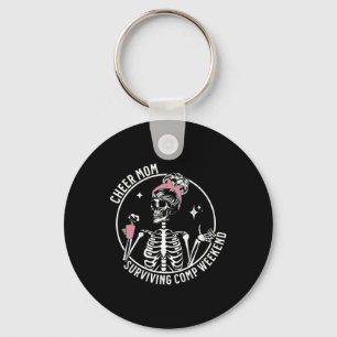 Skeleton Coffee Cheer Mom Surviving Comp Weekend M Keychain