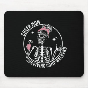 Skeleton Coffee Cheer Mom Surviving Comp Weekend M Mouse Pad