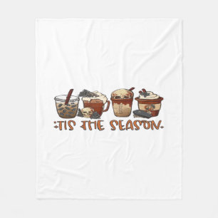 Skeleton Coffee Cups Coffee Lover Fleece Blanket