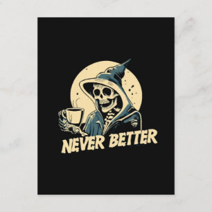 Skeleton Coffee Halloween Enclosure Card
