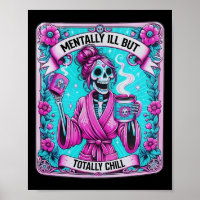 Skeleton Coffee Tarot Card Mentally Ill But Totall