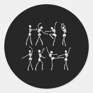 Skeleton Costume Ballerinas Ballet Dance Cute Hall Classic Round Sticker