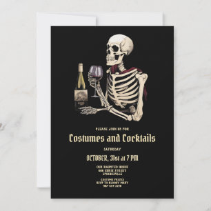 Skeleton Costume Halloween Party Invitation