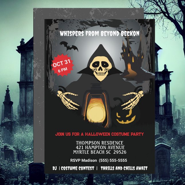 Skeleton Costume Halloween Party   Invitation (Creator Uploaded)