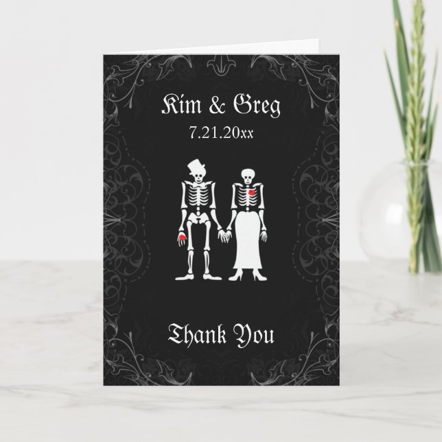 Skeleton Couple Carte de remerciements (Devant)