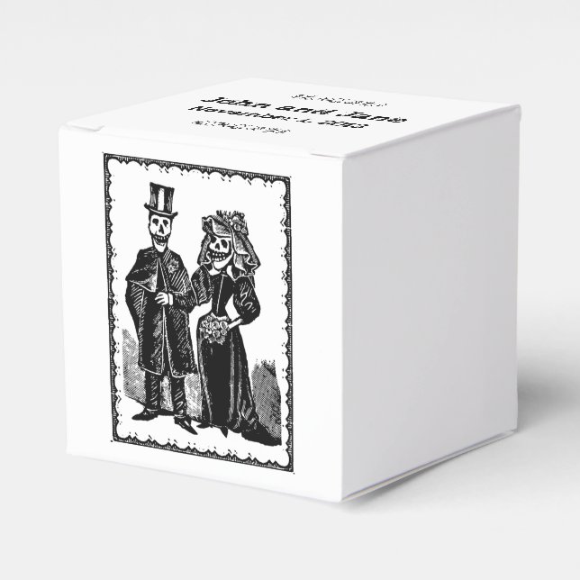Skeleton Couple - Favour Box (Customize) (Front Side)