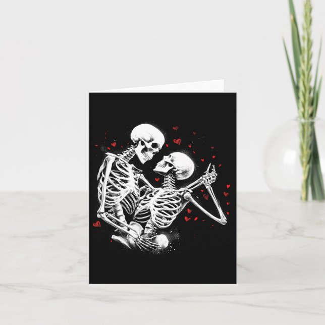 Skeleton Couple For Halloween Valentine's Day Of T Card (Front)
