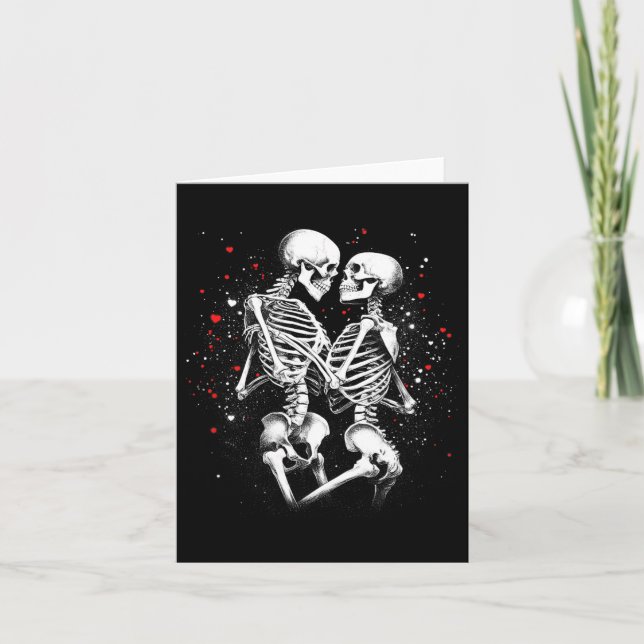 Skeleton Couple For Halloween Valentine's Day Of T Card (Front)
