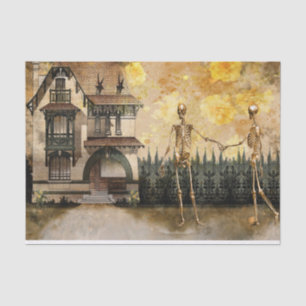 Skeleton Couple Halloween Decoupage Tissue Paper