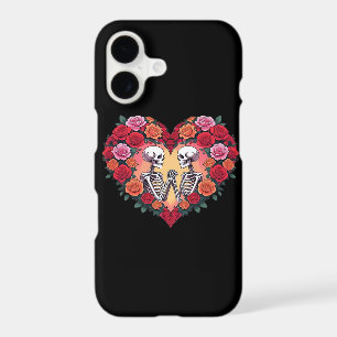 Skeleton Couple Holding Hands Inside A Heart Of Ro