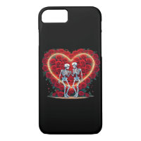 Skeleton Couple Holding Hands Inside A Heart Of Ro