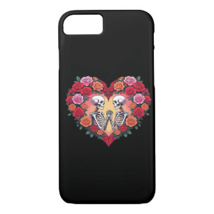 Skeleton Couple Holding Hands Inside A Heart Of Ro Case-Mate iPhone Case