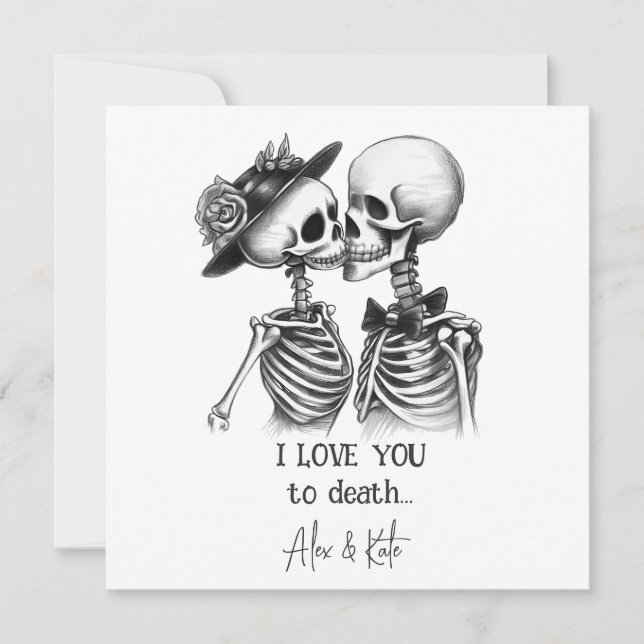 Skeleton Couple Holiday Card (Front)