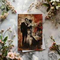 Skeleton Couple Horror Wedding