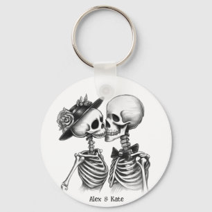 Skeleton Couple Keychain