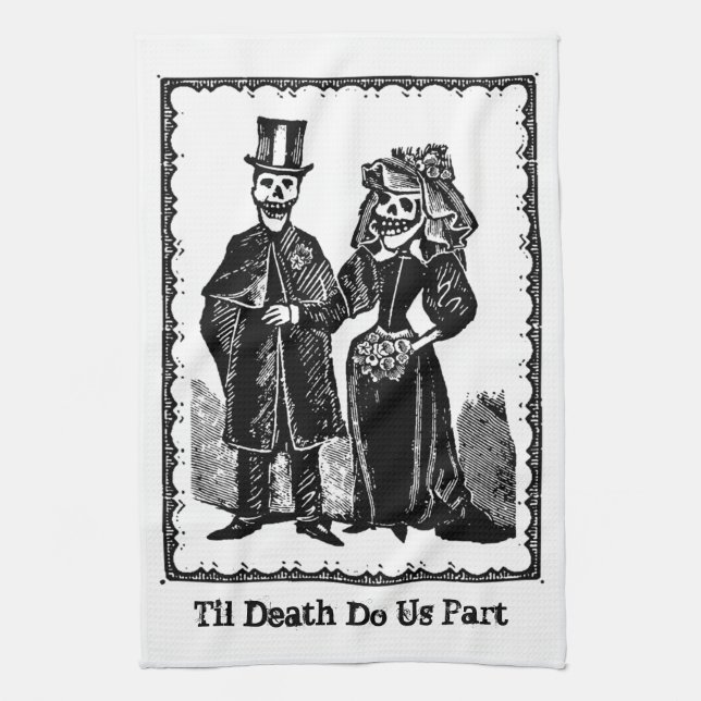 Skeleton Couple - Ktichen Towel (Customize) (Vertical)