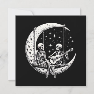 Skeleton Couple Moon Guitar