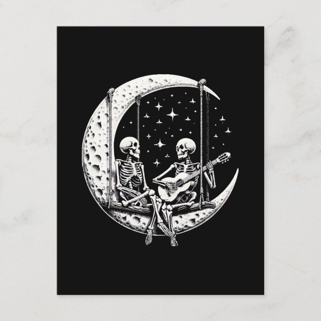 Skeleton Couple Moon Guitar Enclosure Card (Front)