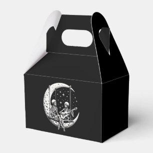 Skeleton Couple Moon Guitar Favor Box