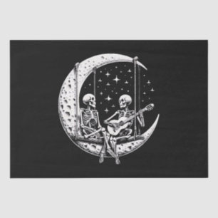 Skeleton Couple Moon Guitar Tissue Paper