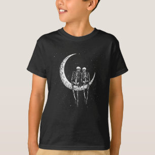 Skeleton Couple On Moon Fun Halloween Costume Men  T-Shirt