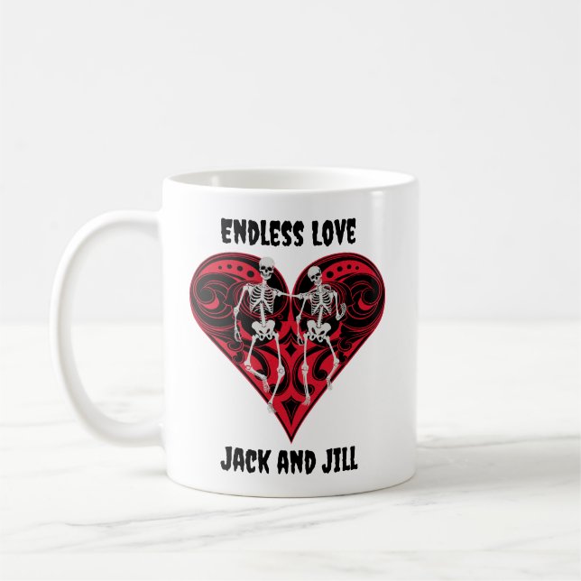 Skeleton Couple Personalized Coffee Mug (Left)
