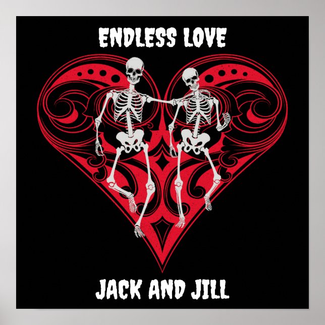 Skeleton Couple Personalized Poster (Front)