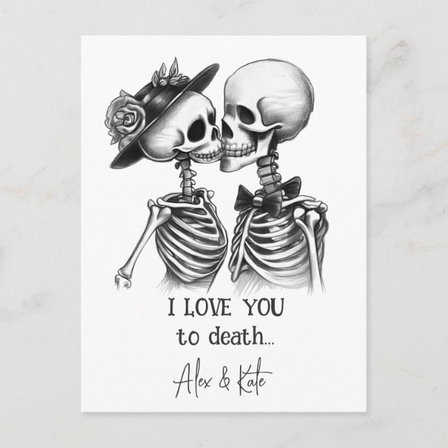 Skeleton Couple Postcard (Front)