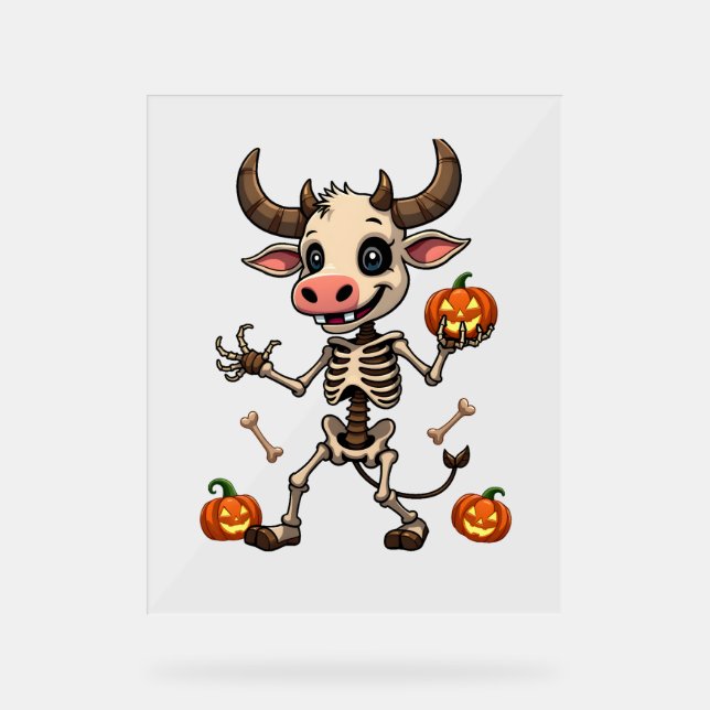 Skeleton Cow Parade Acrylic Sign (Front)